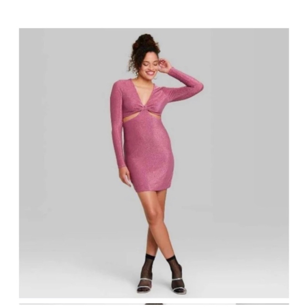 WILD FABLE Pink Glitter Cut Out Dress - Picture 3 of 9